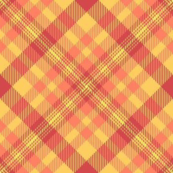 Warm, inviting plaid pattern in shades of yellow, orange, and red. Ideal for textiles, backgrounds, or adding a cozy, autumnal touch to designs. vector