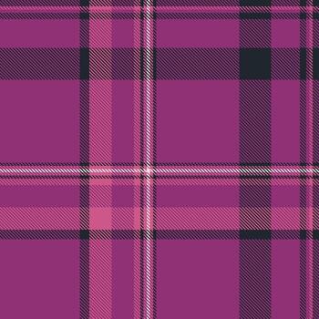 Vibrant plaid pattern featuring intersecting lines and squares in various shades of purple, pink, and white. A bold, versatile textile design perfect for backgrounds or graphic projects. vector