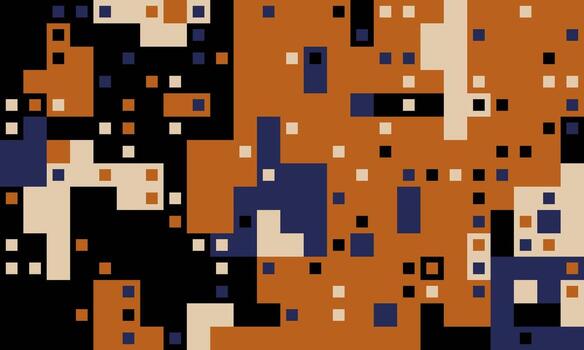 Abstract pixel art background with earthy tones and geometric shapes. Ideal for website banners, tech presentations, or modern design projects. vector