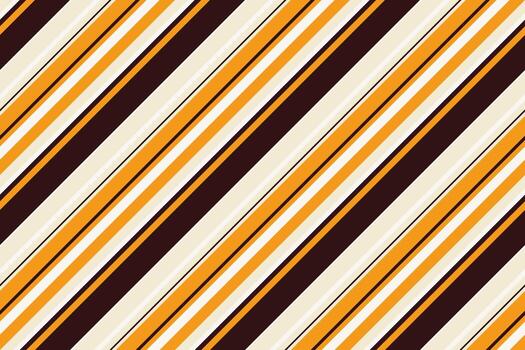 Vibrant diagonal stripes in orange, cream, and dark brown create a dynamic, retroinspired pattern. vector