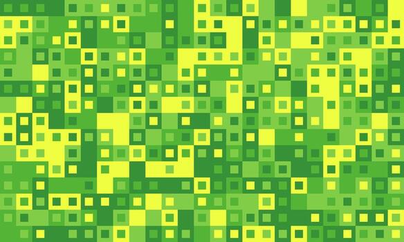 Abstract green and yellow pixelated pattern. Versatile background ideal for websites, presentations, or print media. Evokes themes of nature, technology, or data visualization. vector