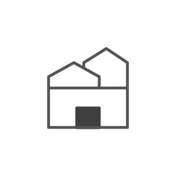 resumen arquitectónico icono presentación un simplista casa estructura con limpiar líneas y moderno vector