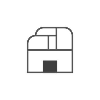 resumen representación presentando un geométricamente simplificado edificio fachada sugestivo de moderno vector