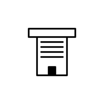 Abstract building outline structure representing establishment with multiple stories in an vector