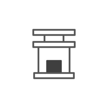 Abstract minimalist fireplace design showcasing modern linear aesthetic and simple structured vector