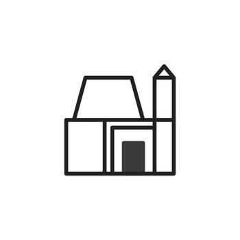 resumen simplista vivienda estructura línea Arte ilustración creando un mínimo residencia vector