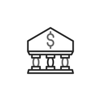 Iconic building representation conveying financial stability and security with architectural and vector