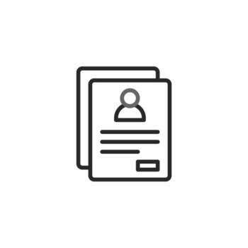 Iconic document representation featuring user profile details for a structured presentation vector