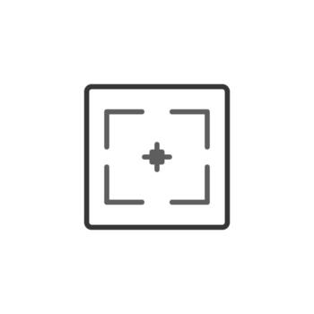 Minimalist aim target graphic symbolizing focus precision strategy and desired destination vector