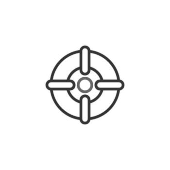 Minimalist aim point with intersecting crosshairs focus accuracy centralized position concept vector