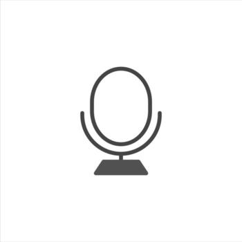 Minimalist rendering of an oval mirror representing self reflection assessment or personal image vector