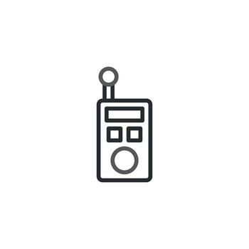 Minimalist representation of an antique radio transmitter with retro design elements for vector