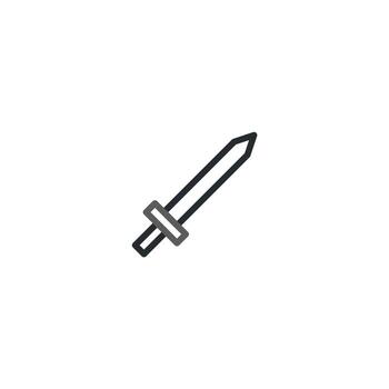Minimalist sword illustration showcasing simple design for gaming or application interface vector