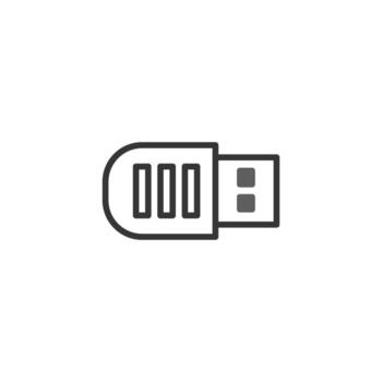 Minimalist of a usb drive representing data transfer security and protection for modern vector