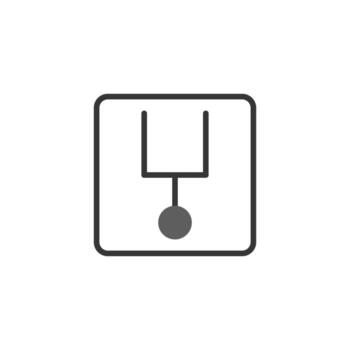 Minimalistic schematic diagram depicting structure with connecting elements on square background vector