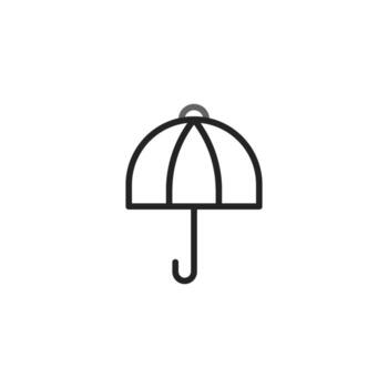 Stylized representation of a monochrome umbrella symbolizing protection from unpredictable weather vector