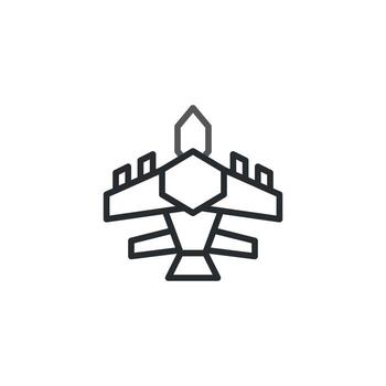 Stylized plane graphic displays soaring aspirations conveying progress with precise geometric vector