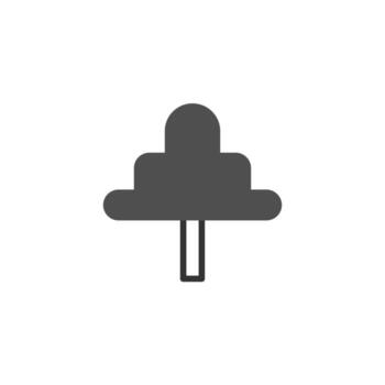 Stylized tree icon rendering a simplified deciduous tree silhouette for nature design or vector