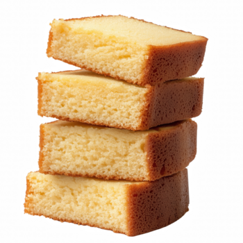 stack van gouden boter taart plakjes met zacht pluizig textuur, geïsoleerd Aan transparant achtergrond. png