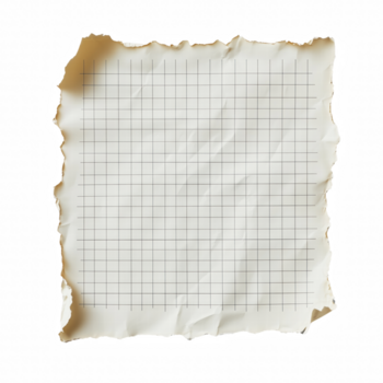 velho rasgado gráfico papel com quadrado rede padronizar isolado em Preto fundo png