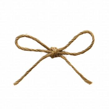 rustico spago corda arco, naturale iuta corda legato nel un' semplice decorativo nodo isolato su trasparente sfondo. png