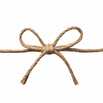 rustico spago corda legato in un' pulito arco, naturale Marrone corda nodo isolato su trasparente sfondo. png