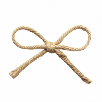 rustico spago corda arco, naturale iuta corda legato nel un' semplice decorativo nodo isolato su trasparente sfondo png