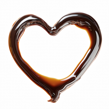 Heart Shaped Outline Made from Chocolate Syrup Isolated on Transparent Background png