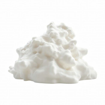 White Foam Mound with Soft Texture and Smooth Bubbles, Isolated on Transparent Background. png