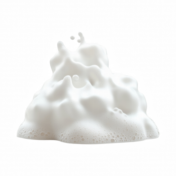 Realistic White Foam Mound with Soft Texture and Smooth Bubbles, Isolated on Transparent Background. png