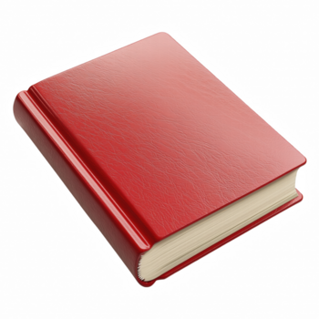 vermelho capa dura livro com texturizado cobrir, realista fechadas livro isolado em transparente fundo. png