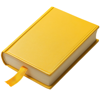 uma amarelo livro com amarelo fita isolado em transparente fundo png