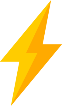 placa amarelo elétrico trovão parafuso png