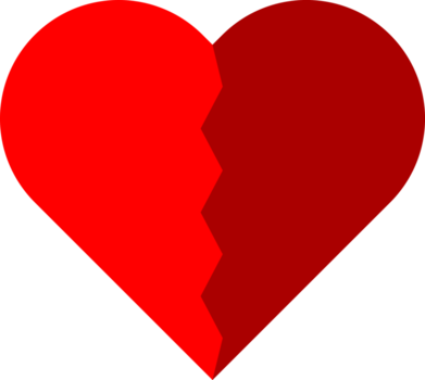 Red broken heart attack medical png