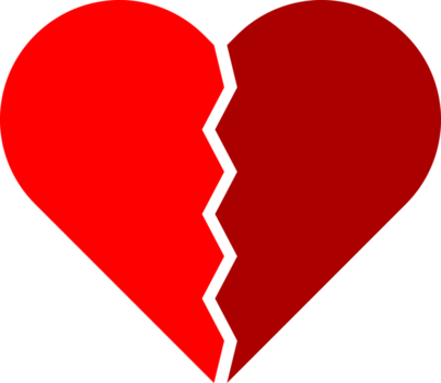 Red broken heart attack medical icon png