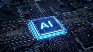 Avancerad artificiell intelligens chip på krets styrelse för trogen teknologi 3d tolkning video