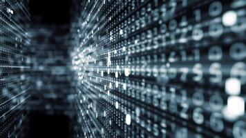 Futuristic digital data stream background with binary code, ideal for tech promotions and data video
