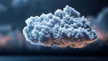 abstrakt moln datoranvändning nätverk visualisering med trogen data anslutningar och artificiell video