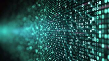 digitaal gegevens stroom binair code tunnel met informatie stromen en verbinding 4k video