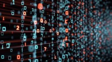 Abstract Data Stream Digital Binary Code Visualization, Flowing Numbers and Information, video