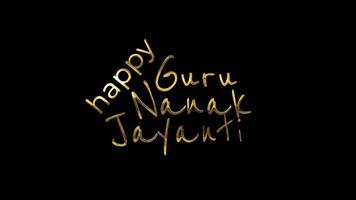 animerad Lycklig 6:e meddelande med lysande ljus text på svart bakgrund. video