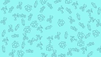 abstrakt geometrisch Formen schwebend auf ein Türkis Hintergrund Schleife. video