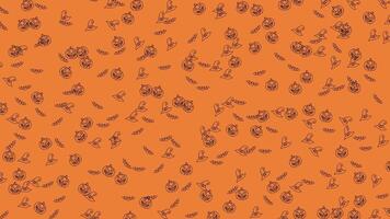 Orange background with many small round objects and lines. video