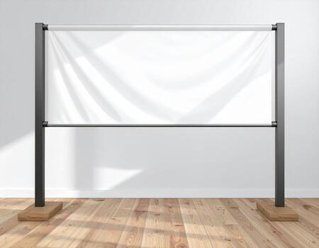 Blank Banner Stand , White Fabric Display, Presentation Template, event photo