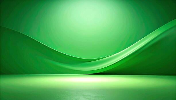 Green Background Abstract Wave, Product Display, Presentation Backdrop, background texture photo