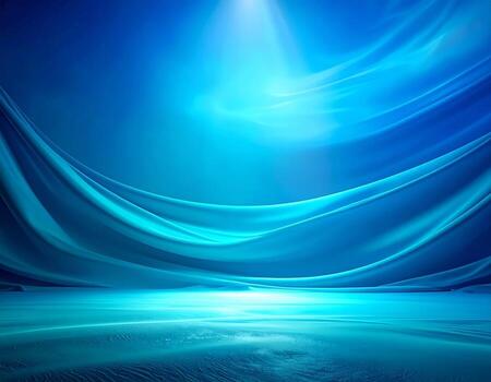 blue abstract background with flowing fabric and light, abstract glow photo