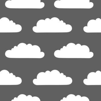 White clouds on a gray sky. Seamless pattern background. Good for textile fabric design, wrapping paper, website wallpapers, textile, wallpaper and apparel. vector