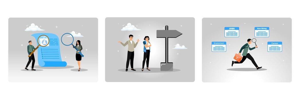 Career exploration and networking illustrations vector