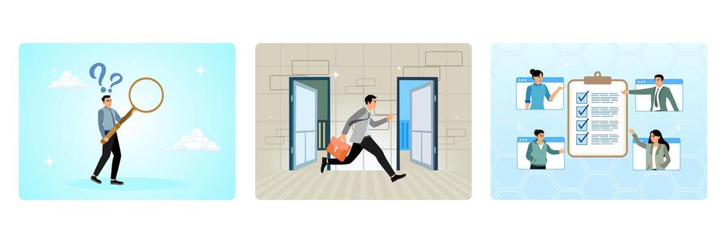 Businessman searching for solutions vector