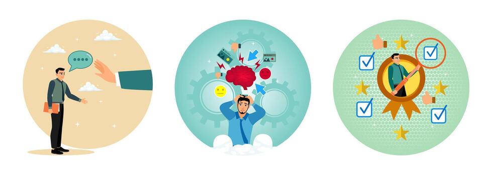 Business communication and strategies illustration vector